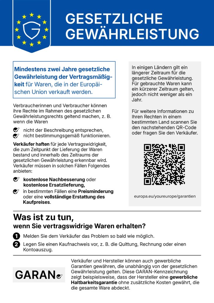 Harmonisierte Mitteilung zur Gewährleistung